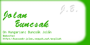 jolan buncsak business card
