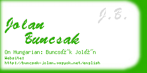 jolan buncsak business card